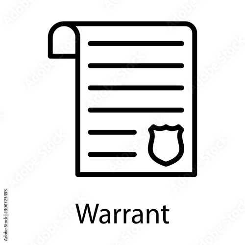 Quadro su tela Warrant Line Vector