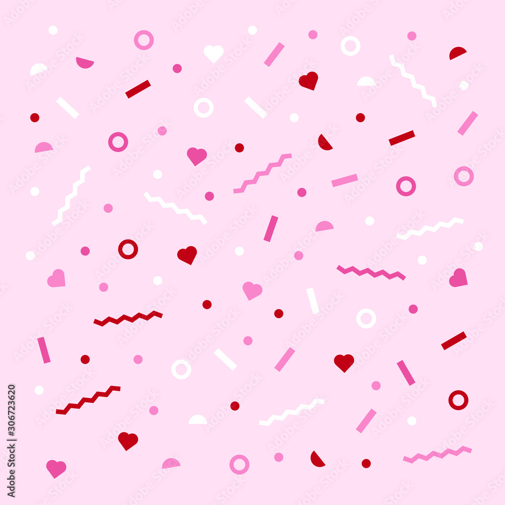 Pink confetti party heart pattern Pink confetti party heart pattern
