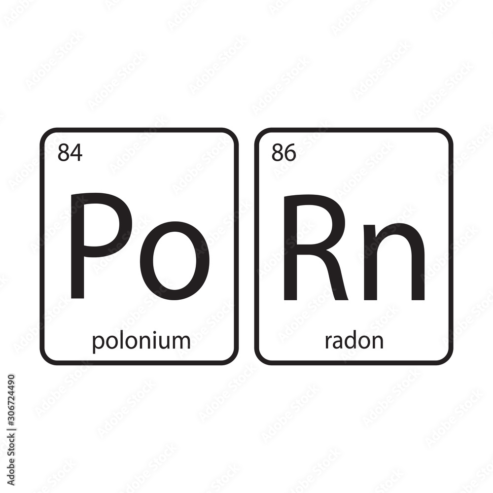 The chemical elements of the periodic table,funny phrase-PoRn isolated on white background. The chemical elements of the periodic table,funny phrase-PoRn isolated on white background.