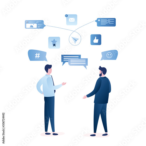 Two businessman talking. Successful business negotiations and agreement concept,