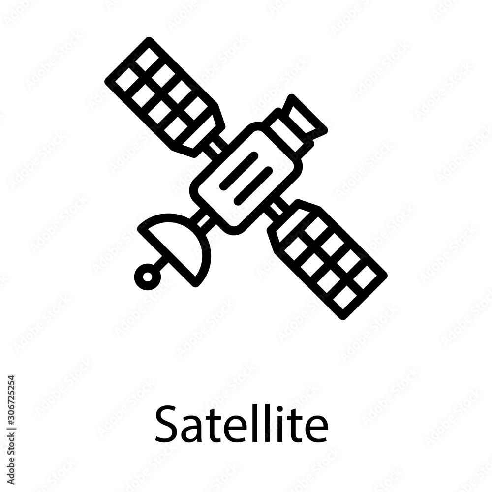  Line Satellite Vector  
