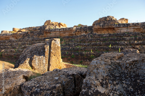 Ruins of temple of Olympian Zeus in valley of the Temples in Agrigento