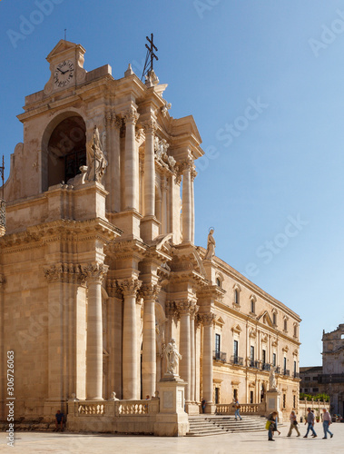 Facade of cathedral of Syracuse photo