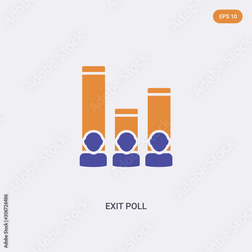 2 color Exit poll concept vector icon. isolated two color Exit poll vector sign symbol designed with blue and orange colors can be use for web, mobile and logo. eps 10.