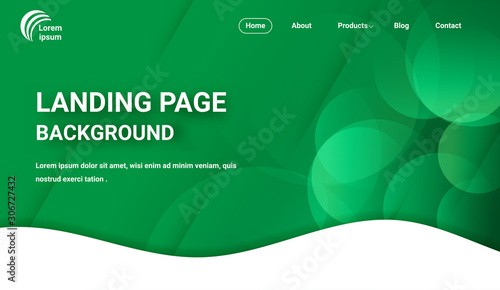 Website banner, green landing page background