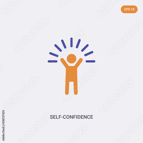 2 color Self-Confidence concept vector icon. isolated two color Self-Confidence vector sign symbol designed with blue and orange colors can be use for web, mobile and logo. eps 10.