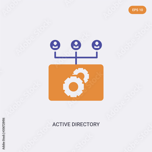 2 color active directory concept vector icon. isolated two color active directory vector sign symbol designed with blue and orange colors can be use for web, mobile and logo. eps 10.