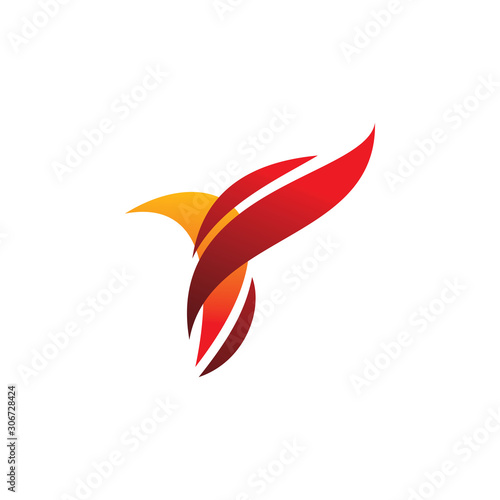 modern flame bird logo design