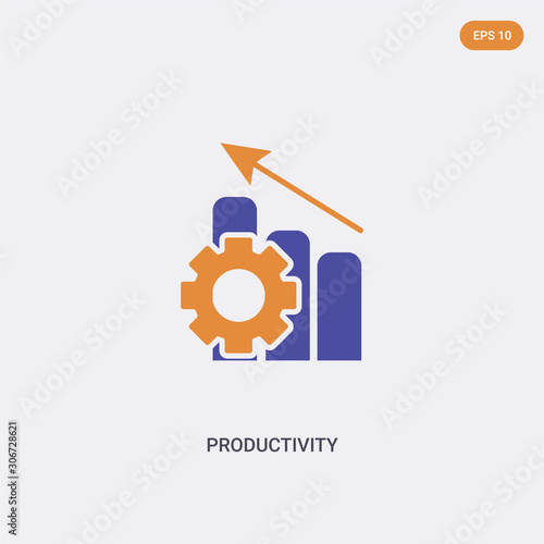 2 color Productivity concept vector icon. isolated two color Productivity vector sign symbol designed with blue and orange colors can be use for web, mobile and logo. eps 10.