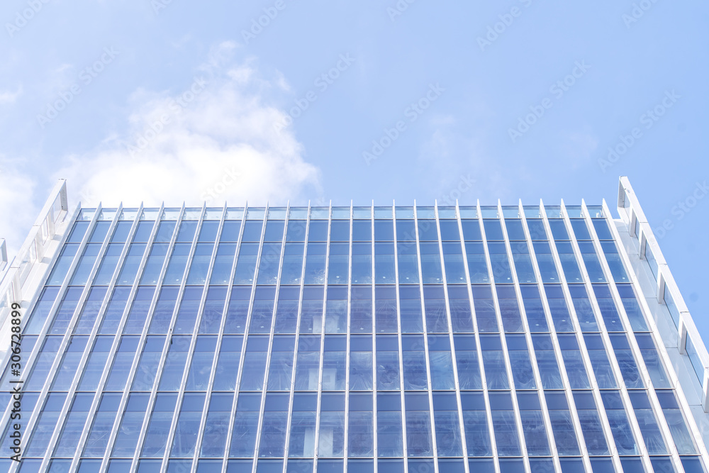 underside panoramic and perspective view to steel blue glass high rise building skyscrapers, business concept of successful industrial architecture underside panoramic and perspective view to steel blue glass high rise building skyscrapers, business concept of successful industrial architecture