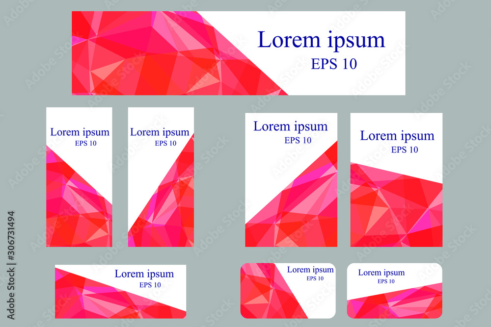 EPS 10 vector. Set of colorful banners. Geometric bright backgrounds.
