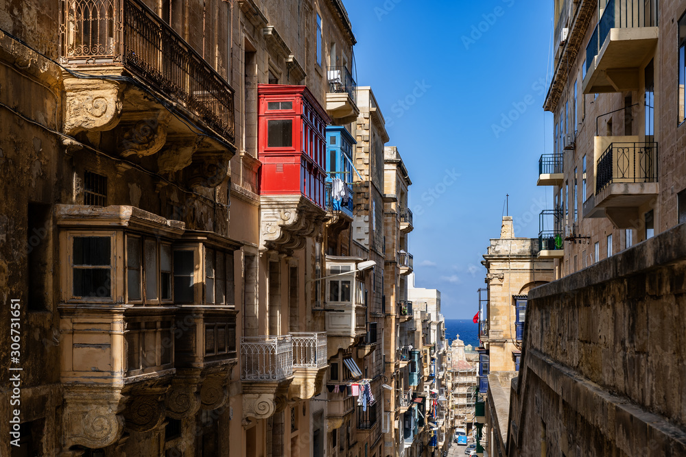 Traditional Maltese Houses In Valletta