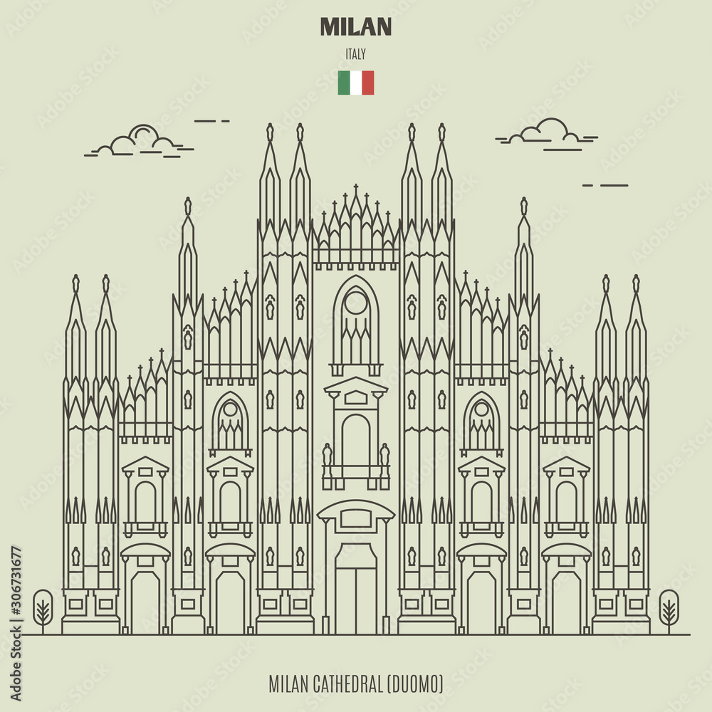 Fototapeta premium Milan Cathedral, Italy. Landmark icon