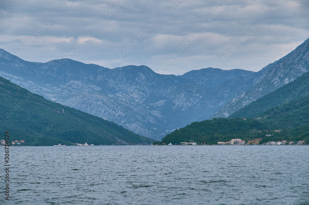 The view of the mountains from the sea. The view of the mountains from the sea.