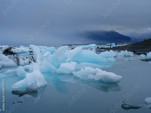 Stormy clouds over Jokullsarlon Lagoon, Iceland, Europe