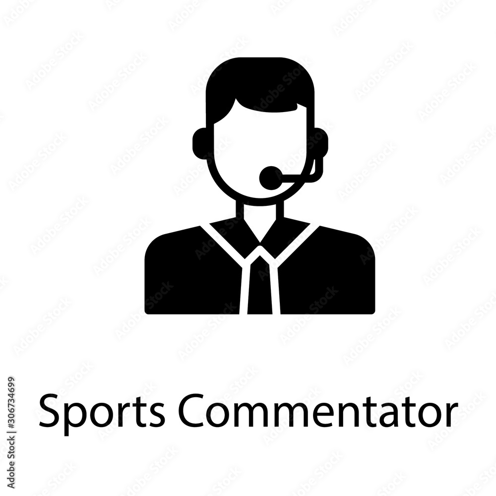  Sports Commentator Vector 