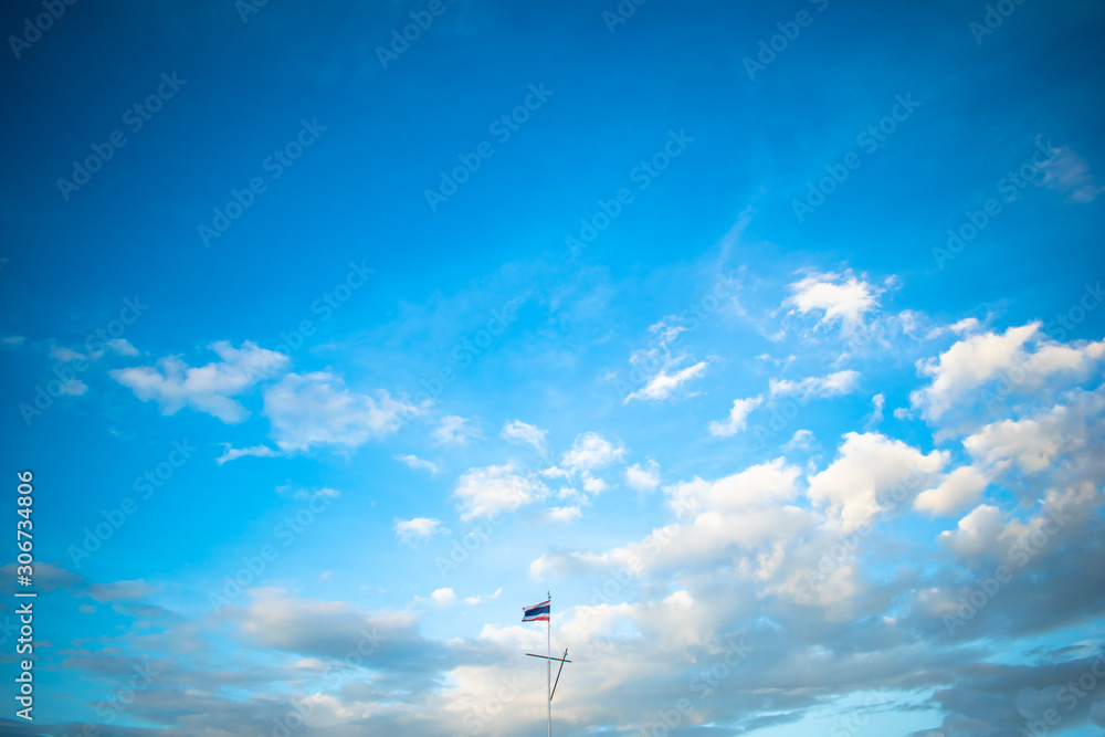 The Thai flag and the wide sky