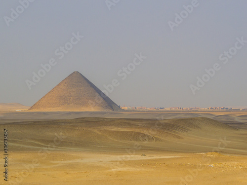 View of the Red Pyramid in Dahshur necropolis  Cairo  Egypt