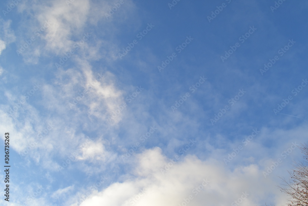 cold winter sky with clouds 