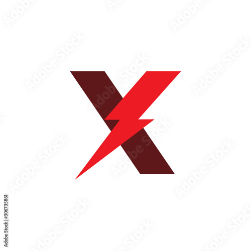 color lightning x logo design
