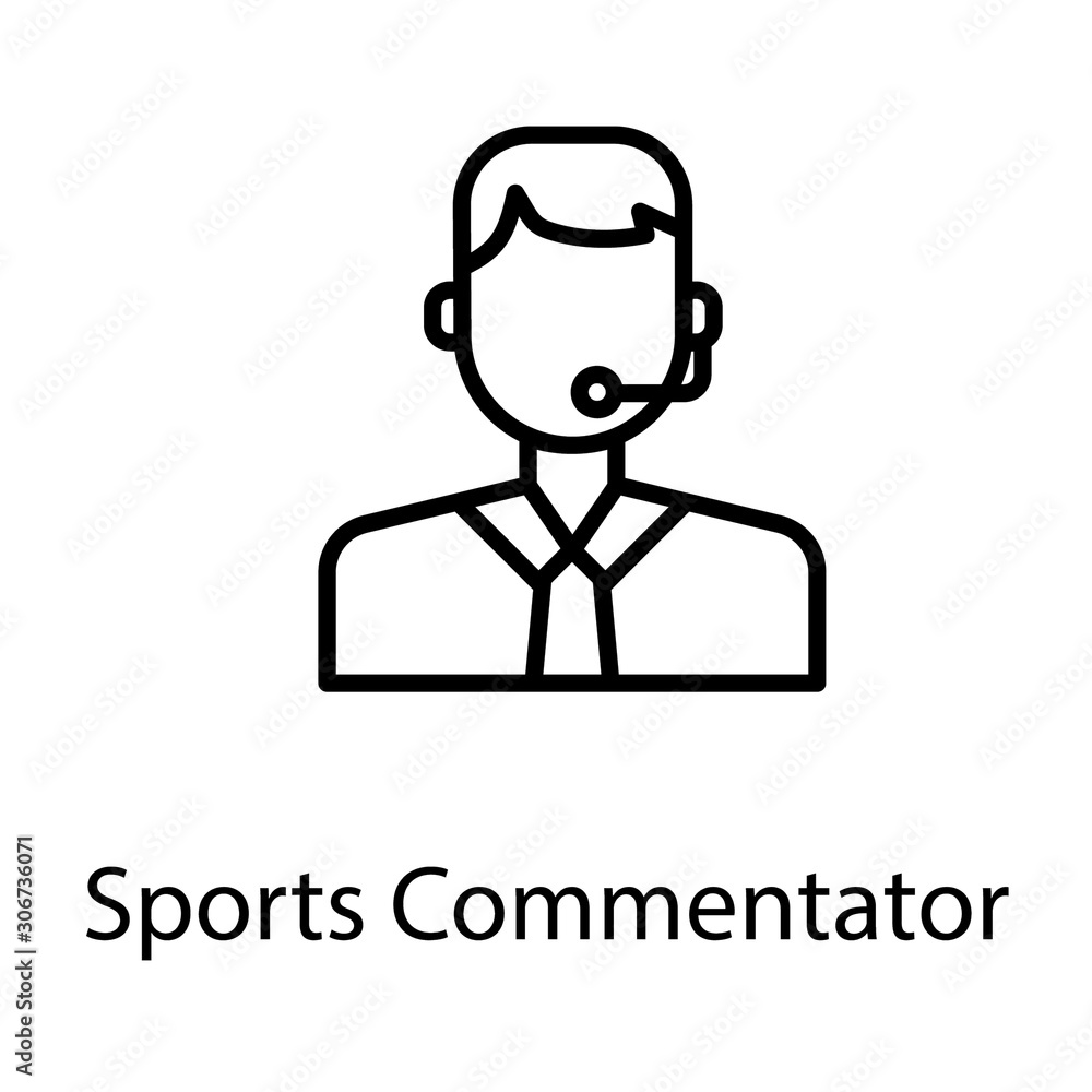  Sports Commentator Vector 