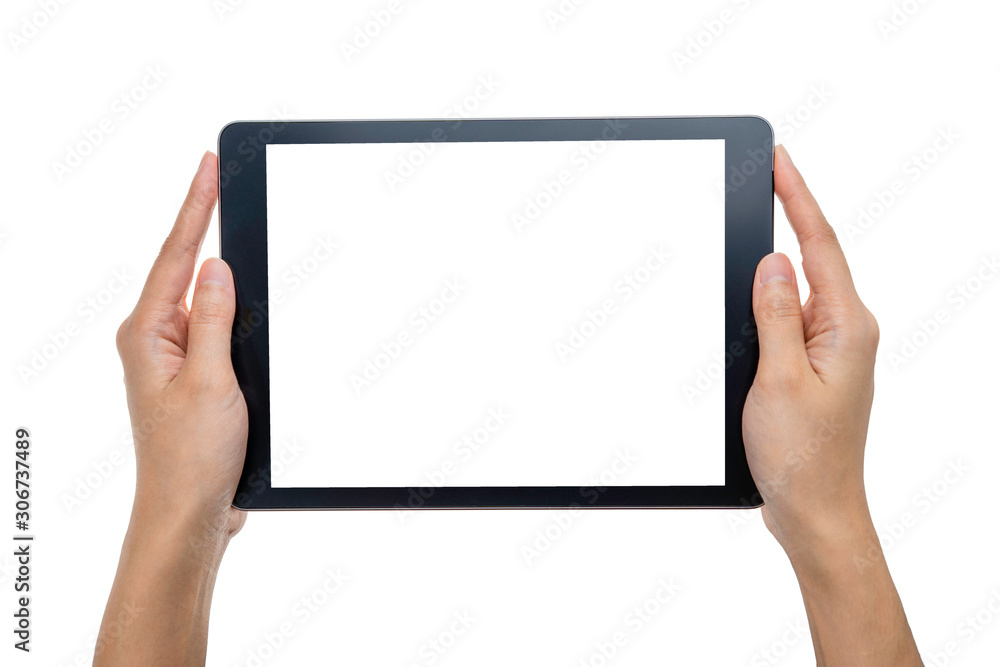Technology Concept. Hand Holding Tablet Technology Concept. Hand Holding Tablet
