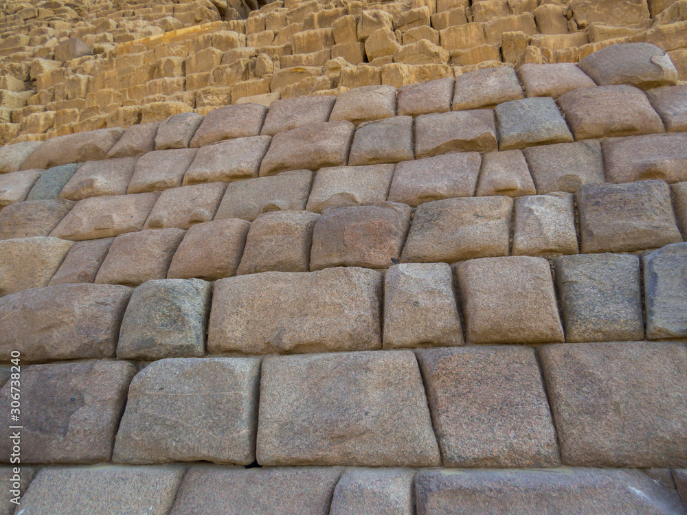 Close up of the blocks at the base of the Pyramid of Menkaure on the Giza Necropolis. In Cairo, Egypt Close up of the blocks at the base of the Pyramid of Menkaure on the Giza Necropolis. In Cairo, Egypt