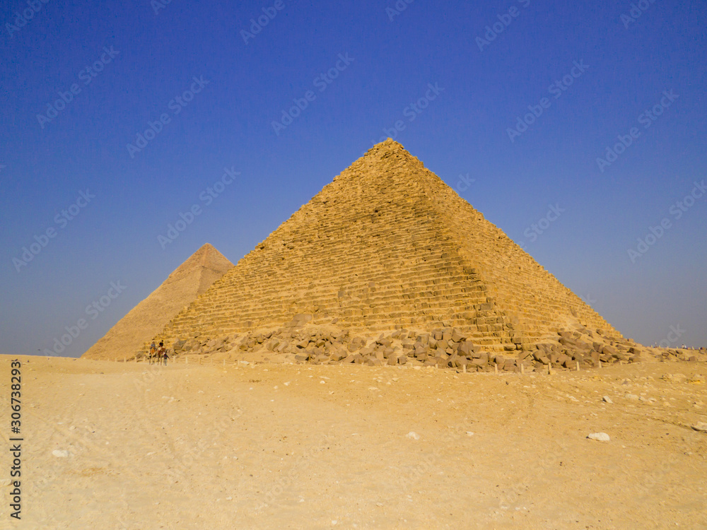 View of the Pyramids of Giza. In Cairo, Egypt View of the Pyramids of Giza. In Cairo, Egypt