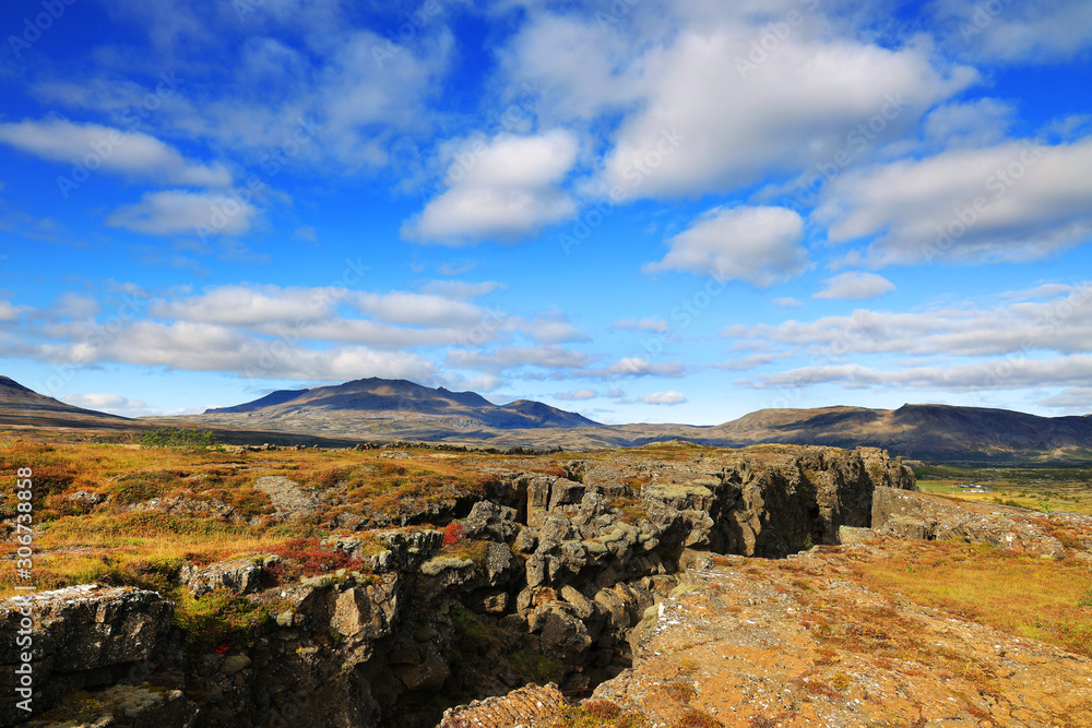 Landscape of Pingvellir National Park, Iceland, Europe