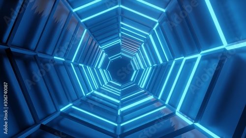 rotating neon Octagon creat...