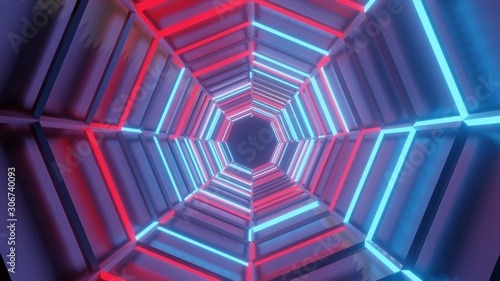 rotating neon Octagon creat...