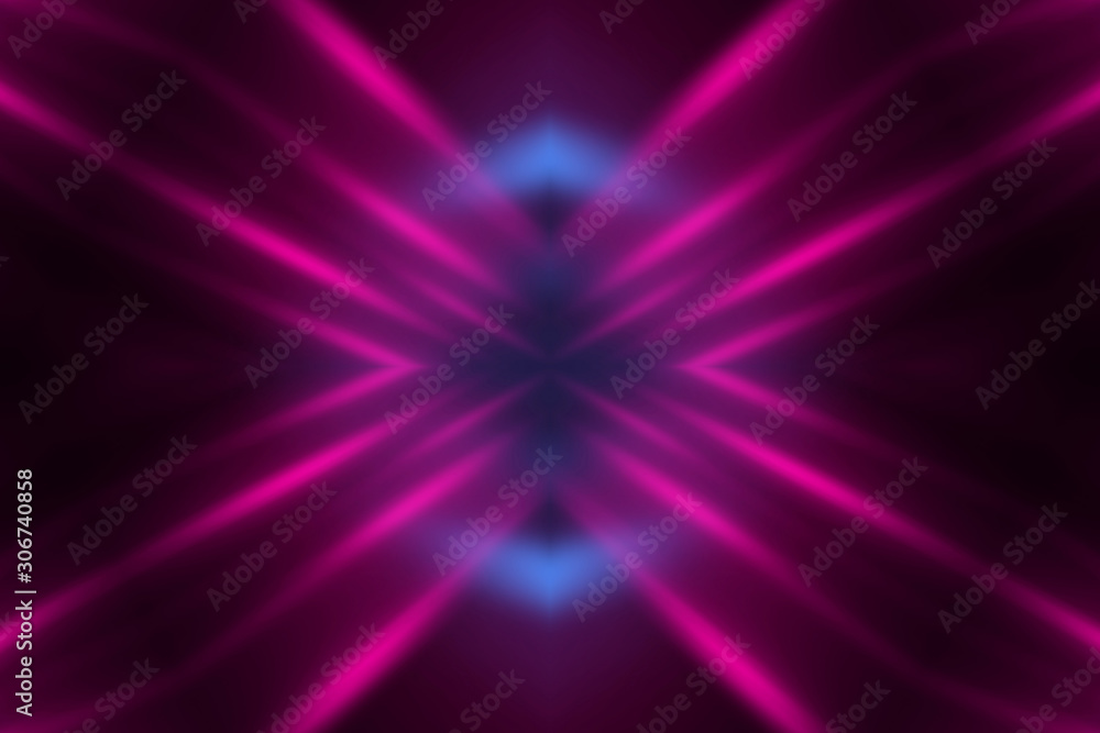 Dark abstract futuristic background. Neon lines glow. Neon lines, shapes. Multi-colored glow, blurry lights, bokeh. Empty stage background Dark abstract futuristic background. Neon lines glow. Neon lines, shapes. Multi-colored glow, blurry lights, bokeh. Empty stage background