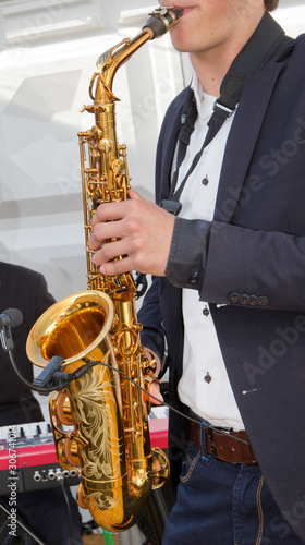 Playing saxofoon. Music. Musician photo