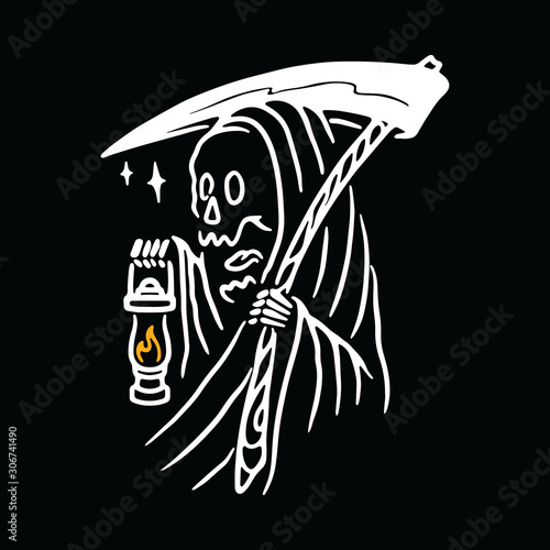 Grim Reaper Graphic Illustration Vector Art T-shirt Design