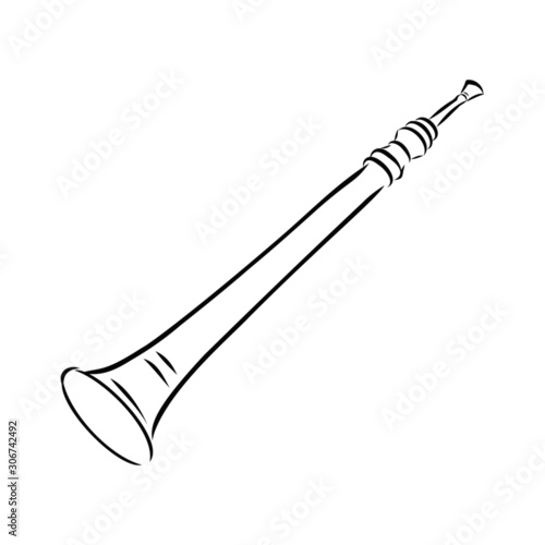 vector illustration of a Indian music wind instrument tube 