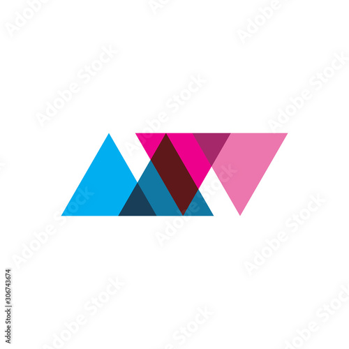 modern color triangle logo design