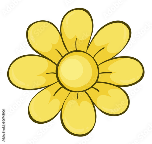 Single flower in yellow color