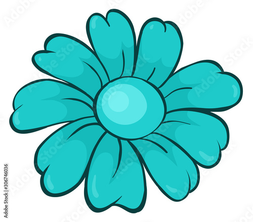 Single flower in blue color