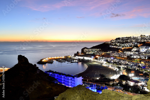 Sunset View from the high point in the south of canary island