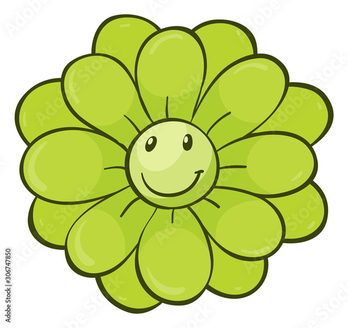 Single flower in green color