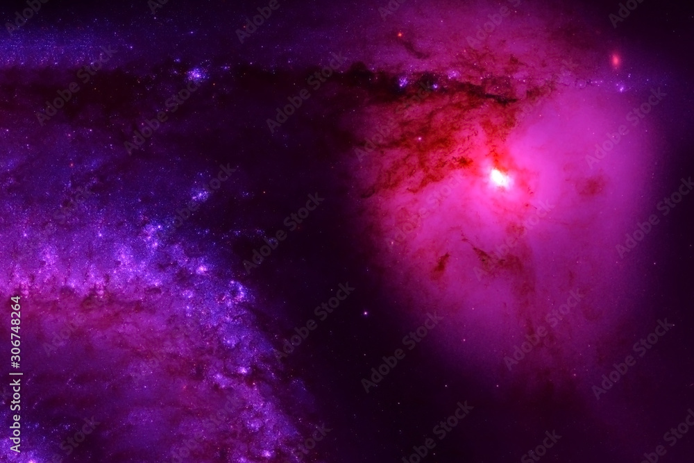 Beautiful distant nebula, red. Background texture. Elements of this image were furnished by NASA.