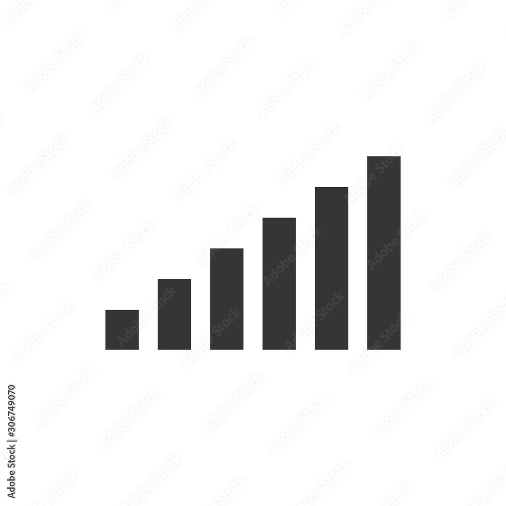 Vector chart growing bar icon.