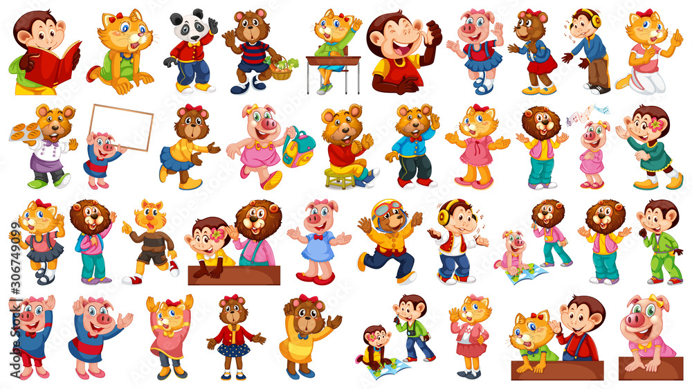 Animals acting in human-like actions and poses Animals acting in human-like actions and poses