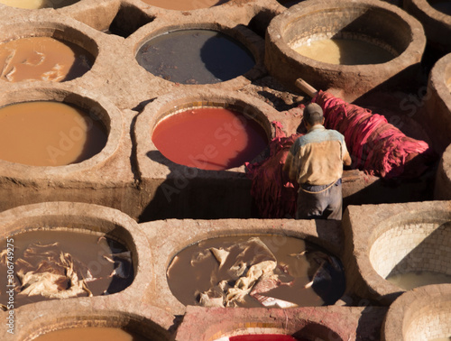 tanning pits in Fez, Morocoo