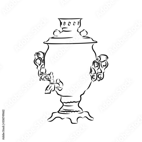 vector illustration of a samovar 