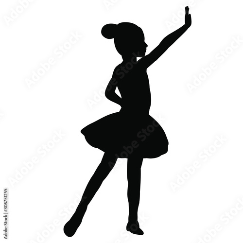  silhouette of a dancing little ballerina girl, ballet