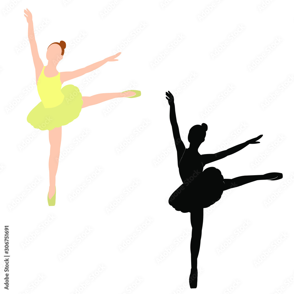 silhouette of a dancing ballerina girl