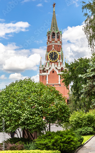 View of the Spasskaya tower of the Moscow Kremlin