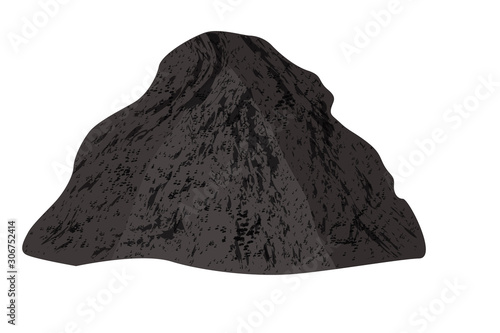 Pile of soil isolated on white background. Heap of earth, soil, organic fertilizer, substrate, soil humus, manure, ground or compost. Earth mound. Illustration of landscape, nature, farming. Vector 