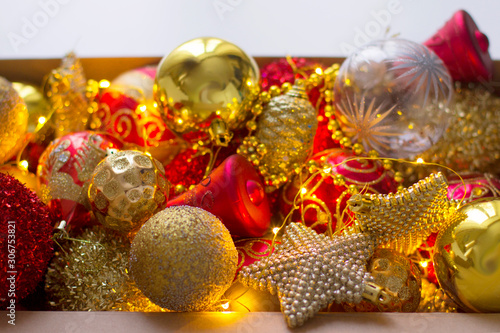 christmas gifts and decorations. christmas balls 